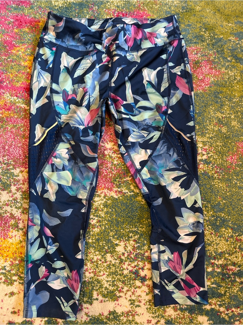 Avia Navy Floral Performance Leggings